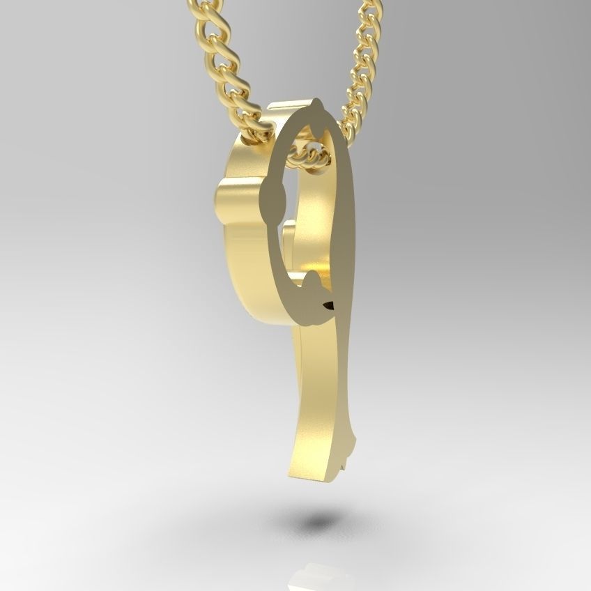 Alphabet Latin P 3D print model_30