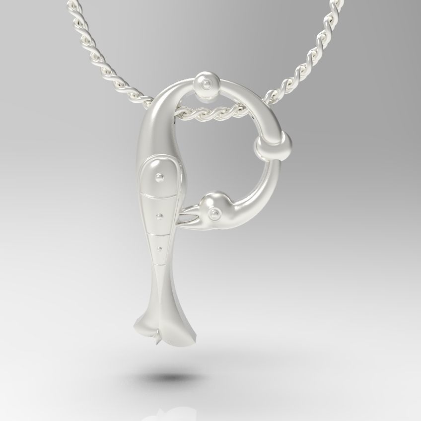 Alphabet Latin P 3D print model_1