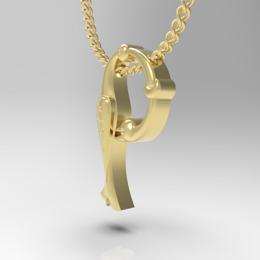 Alphabet Latin P 3D print model_20