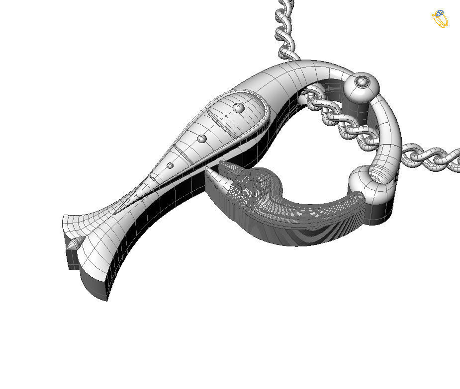 Alphabet Latin P 3D print model_3