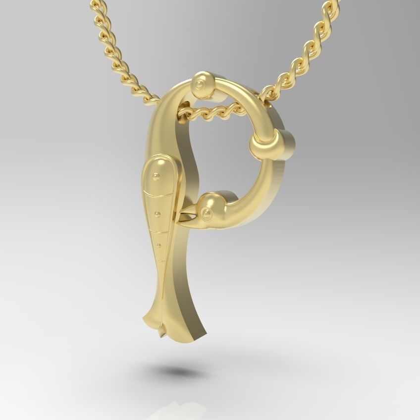 Alphabet Latin P 3D print model_16