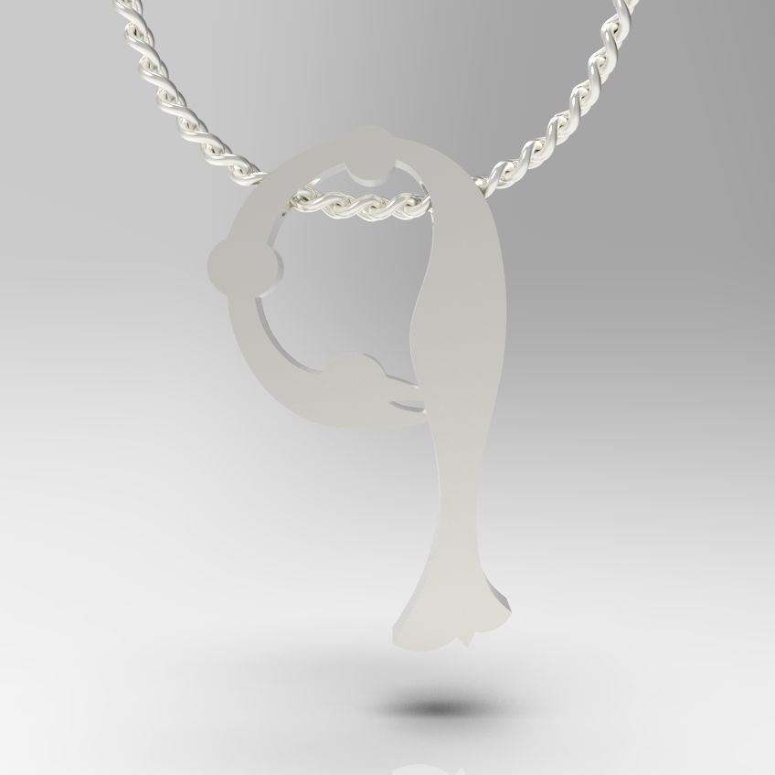 Alphabet Latin P 3D print model_13