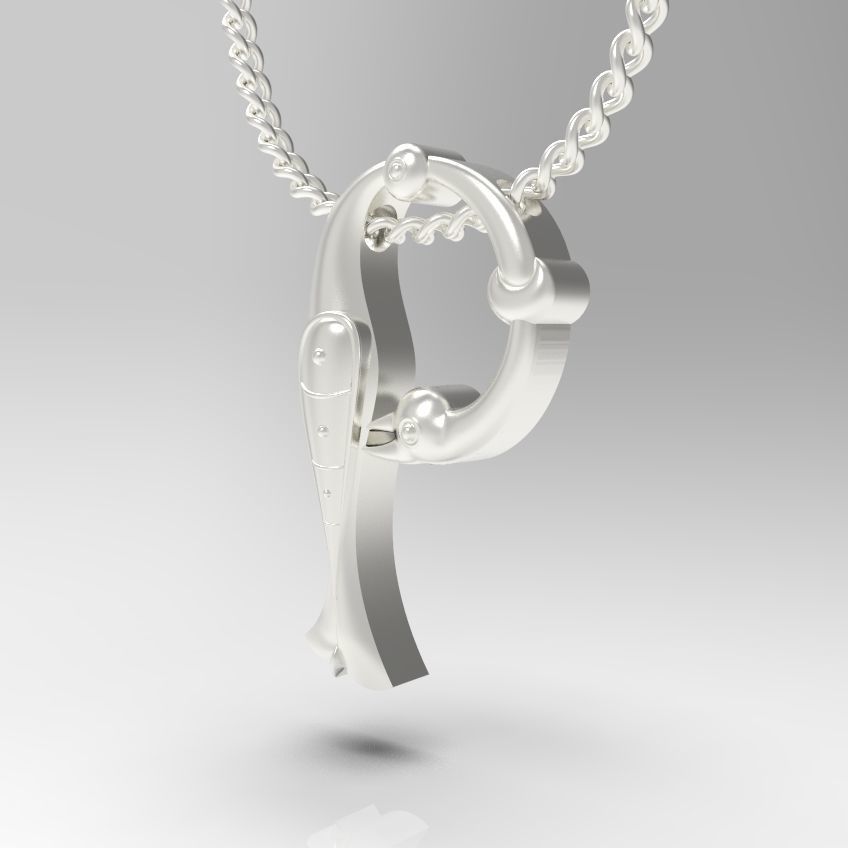 Alphabet Latin P 3D print model_19