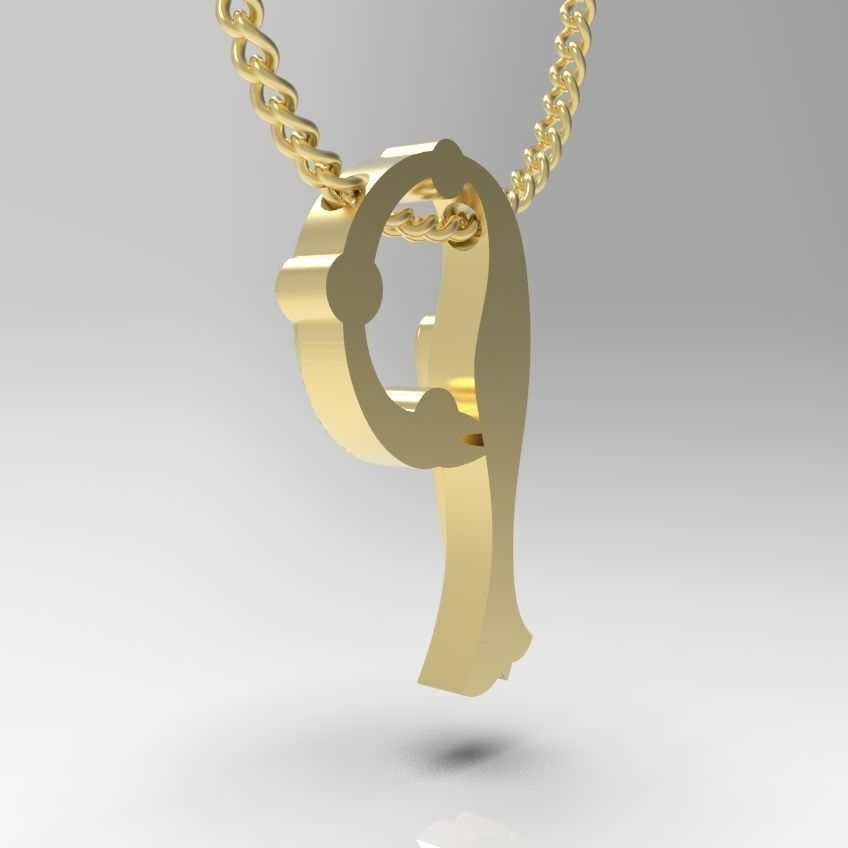 Alphabet Latin P 3D print model_4