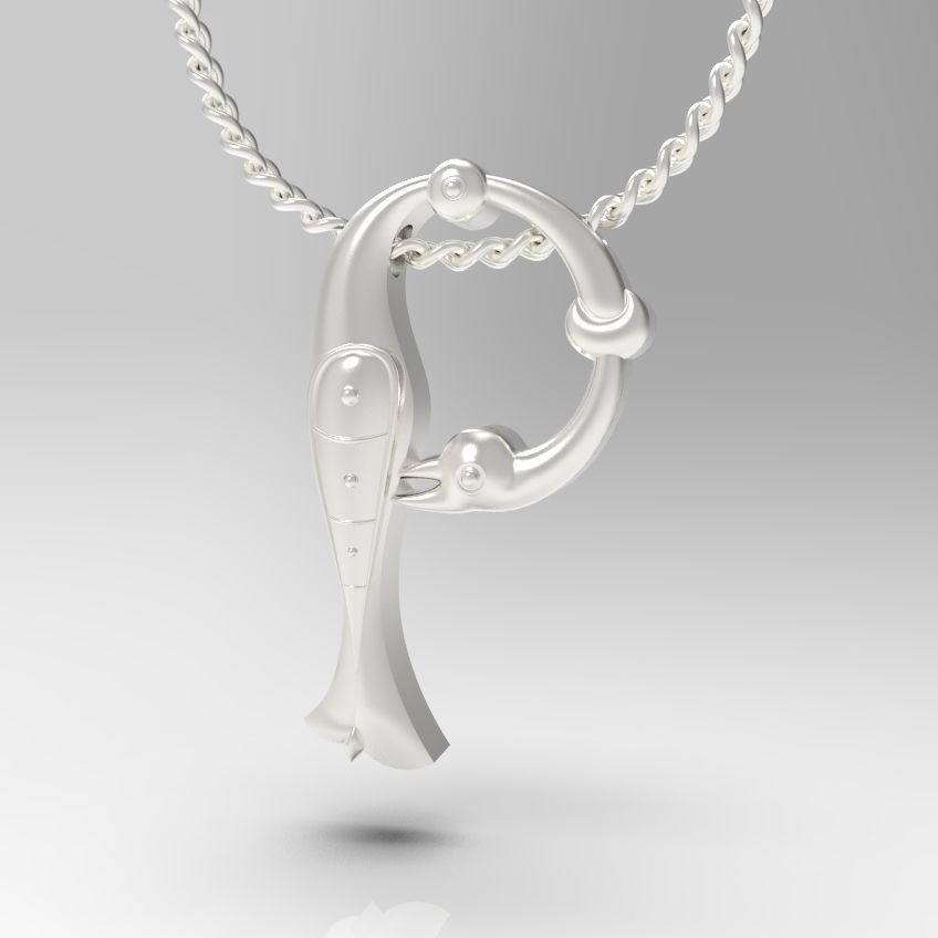 Alphabet Latin P 3D print model_15