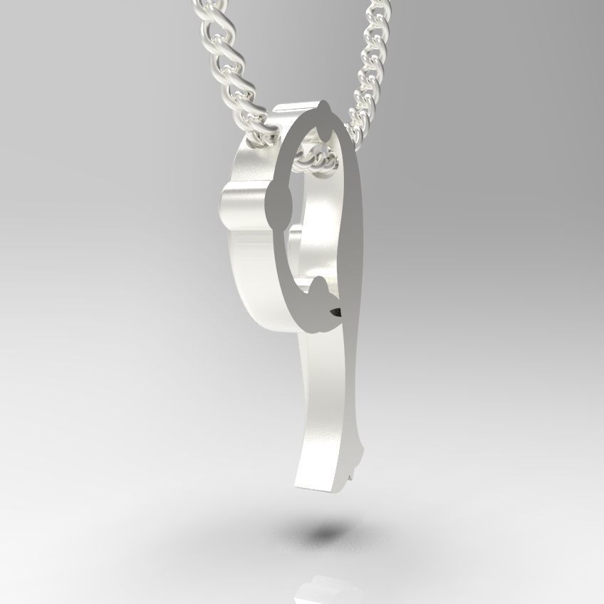 Alphabet Latin P 3D print model_31