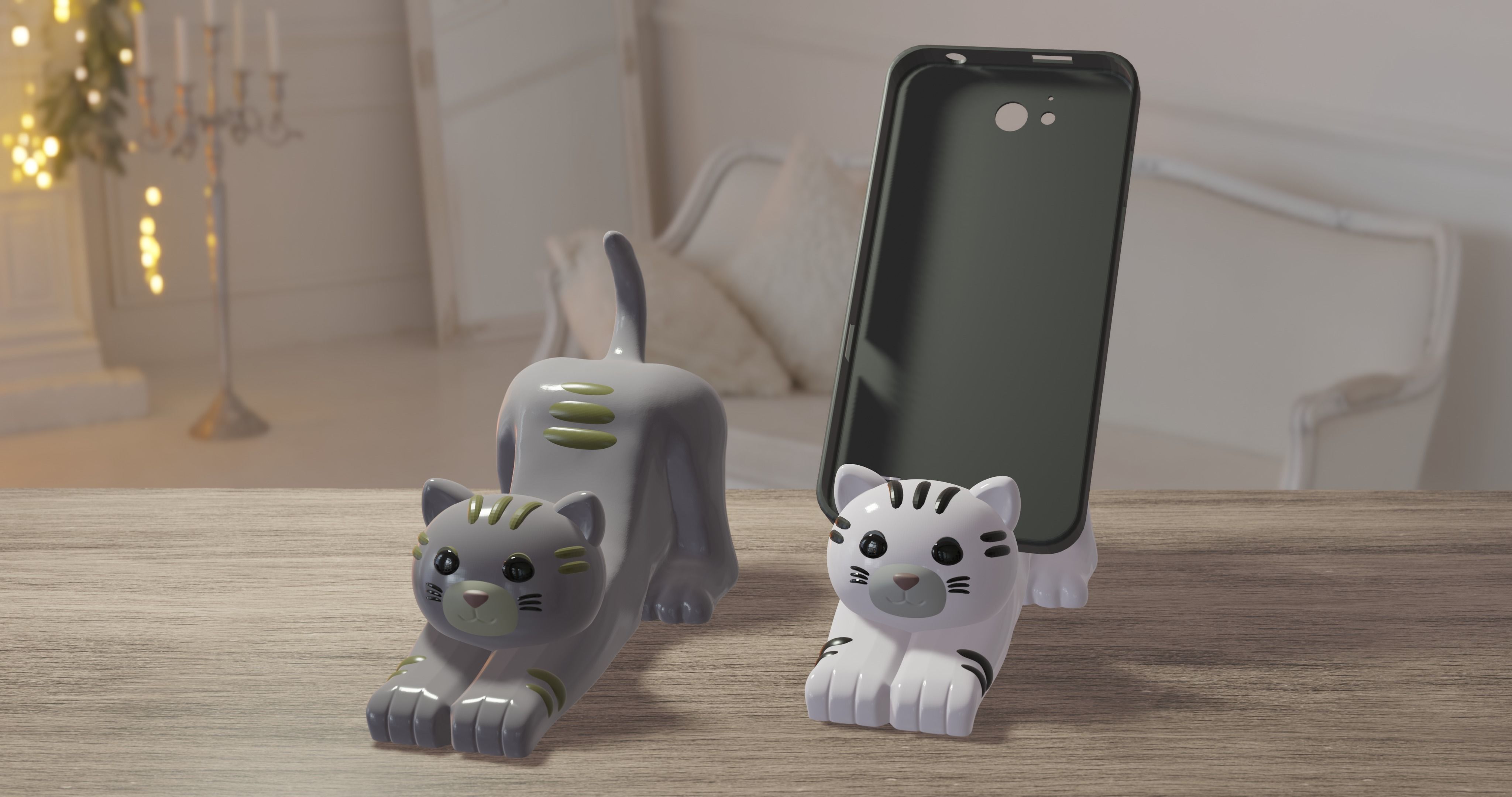 CELL PHONE HOLDER CAT 3D print model_2