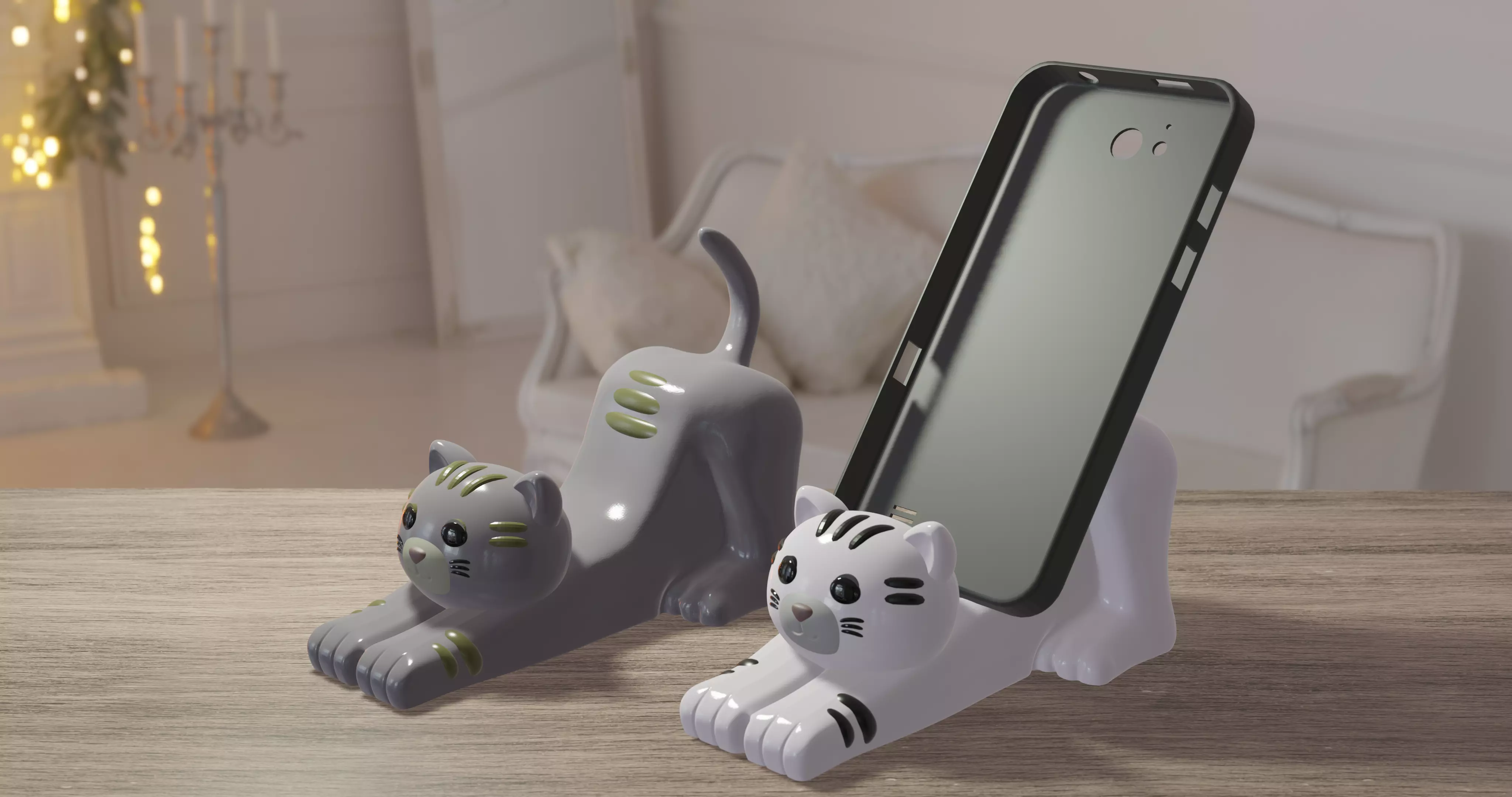 CELL PHONE HOLDER CAT 3D print model_0