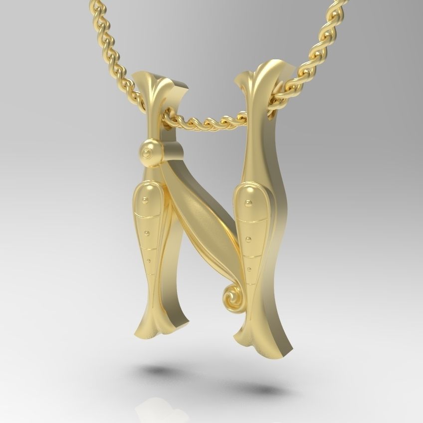 Alphabet Latin N 3D print model_16