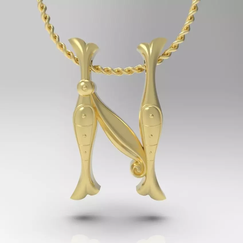 Alphabet Latin N 3D print model_0