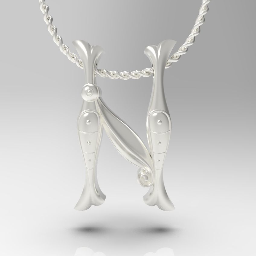 Alphabet Latin N 3D print model_1