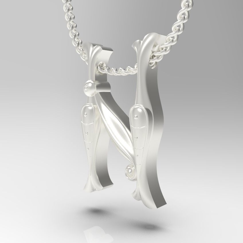 Alphabet Latin N 3D print model_19