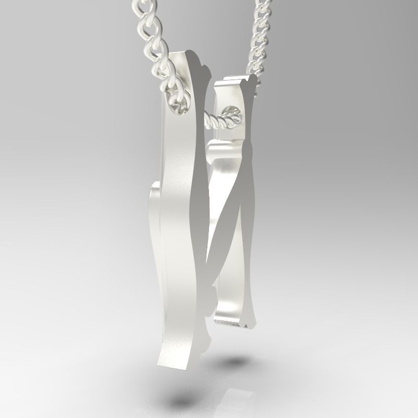 Alphabet Latin N 3D print model_31