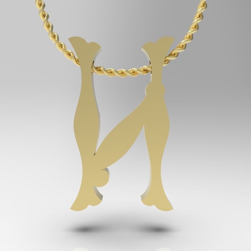 Alphabet Latin N 3D print model_12