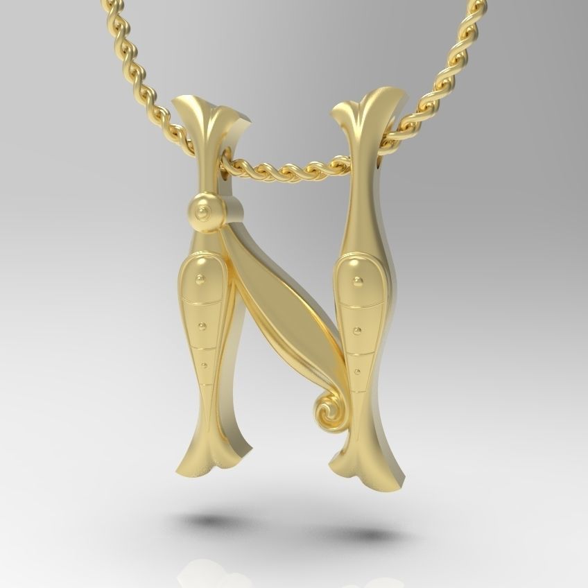 Alphabet Latin N 3D print model_14