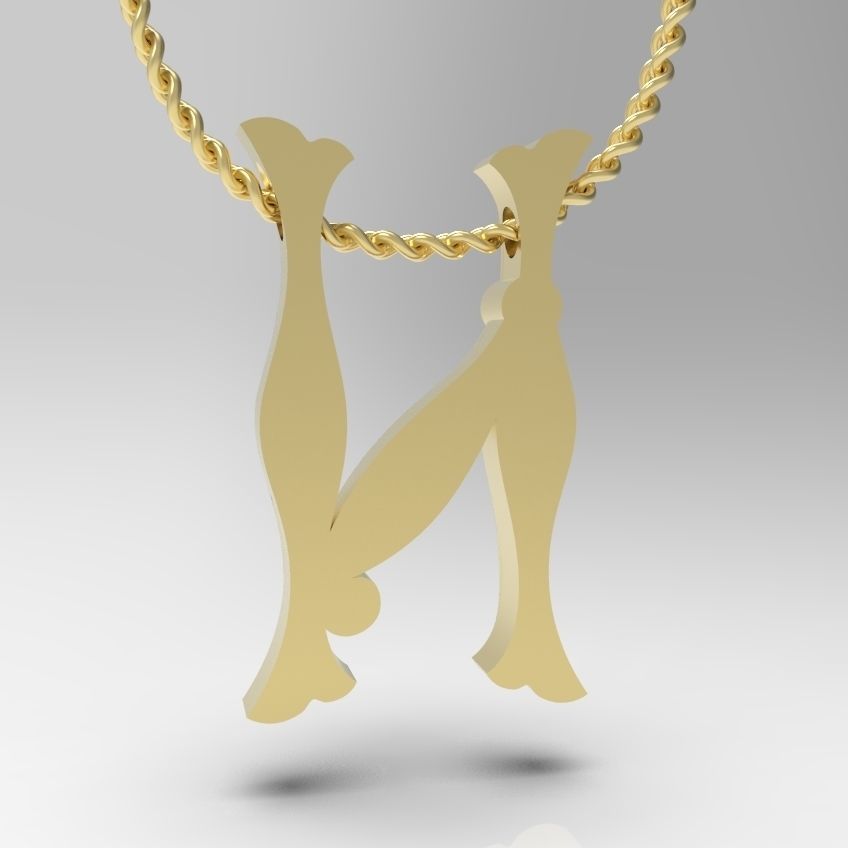 Alphabet Latin N 3D print model_10