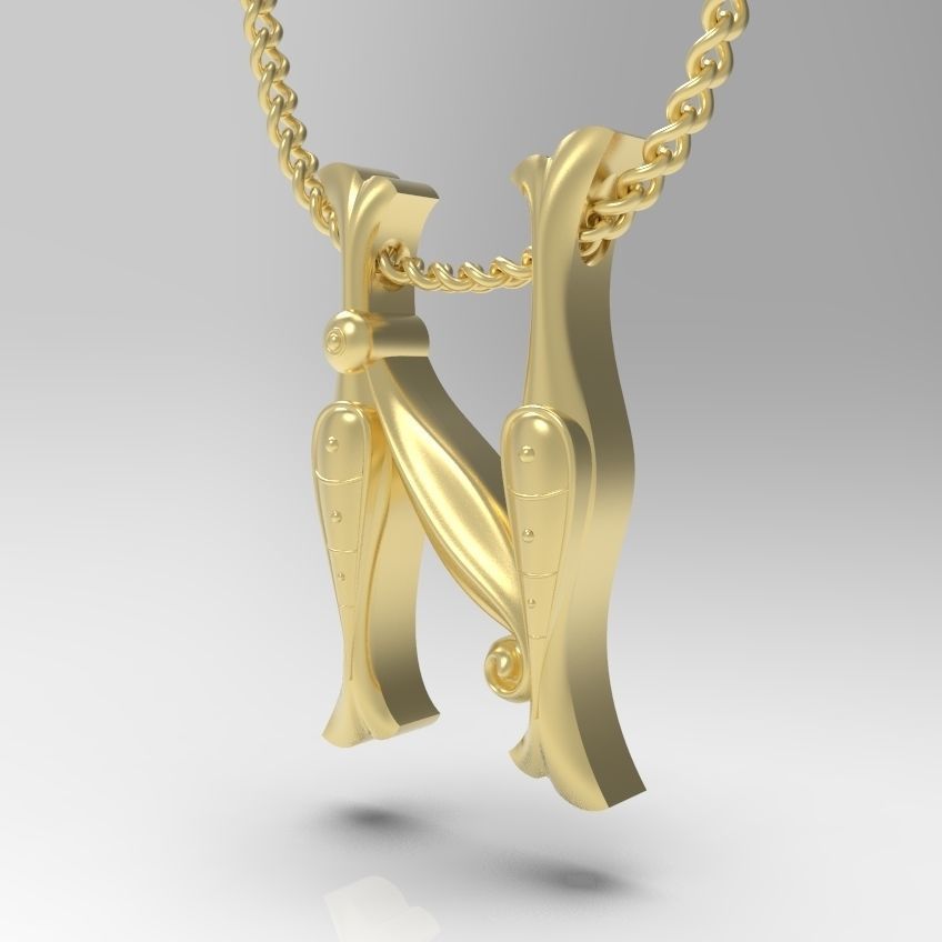 Alphabet Latin N 3D print model_18