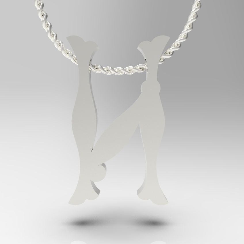 Alphabet Latin N 3D print model_13