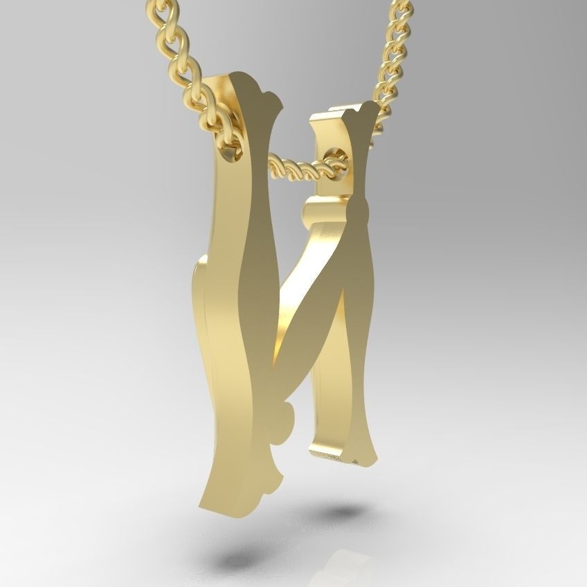 Alphabet Latin N 3D print model_4