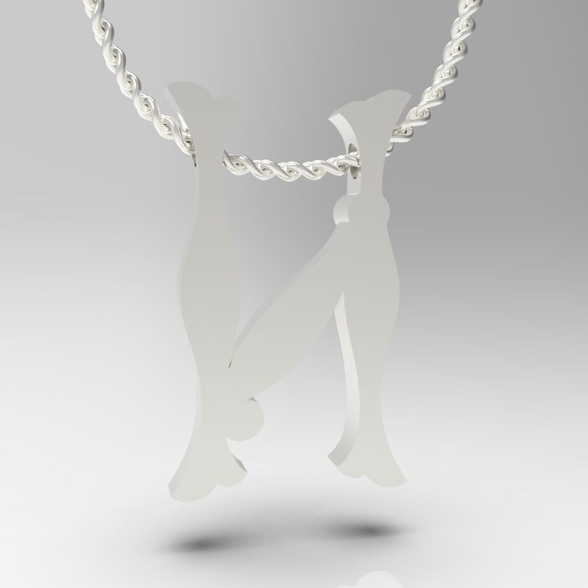 Alphabet Latin N 3D print model_11