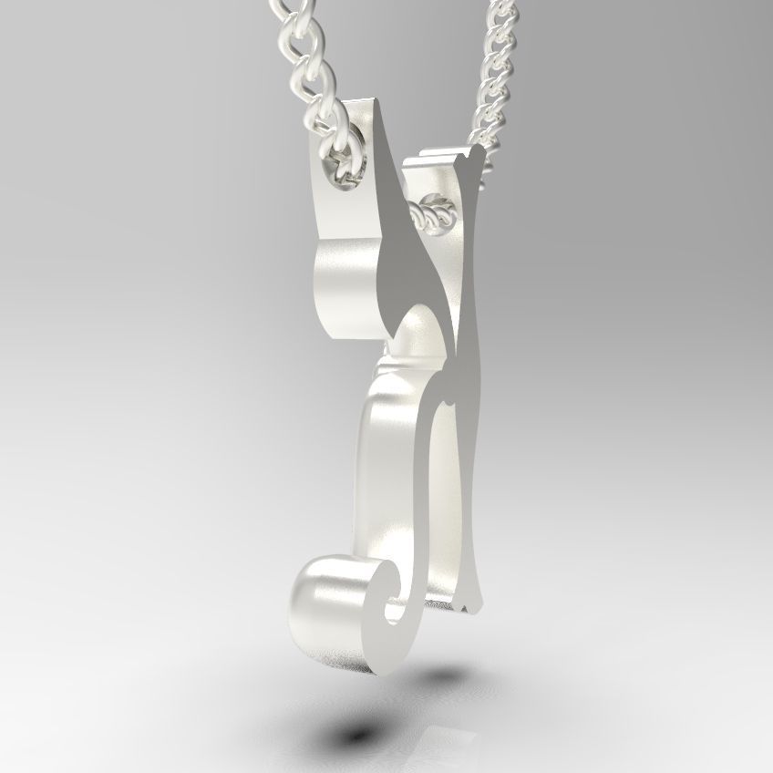 Alphabet Latin K 3D print model_31