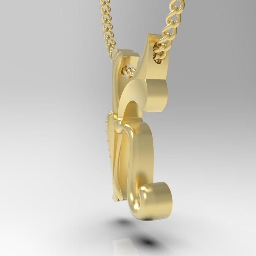 Alphabet Latin K 3D print model_12
