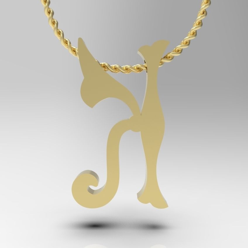 Alphabet Latin K 3D print model_8