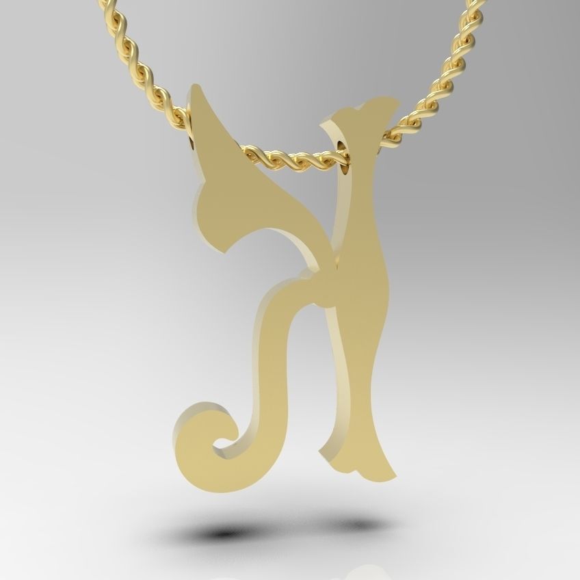 Alphabet Latin K 3D print model_7