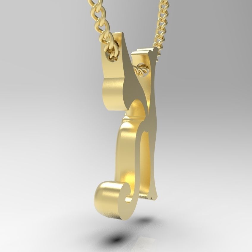 Alphabet Latin K 3D print model_16