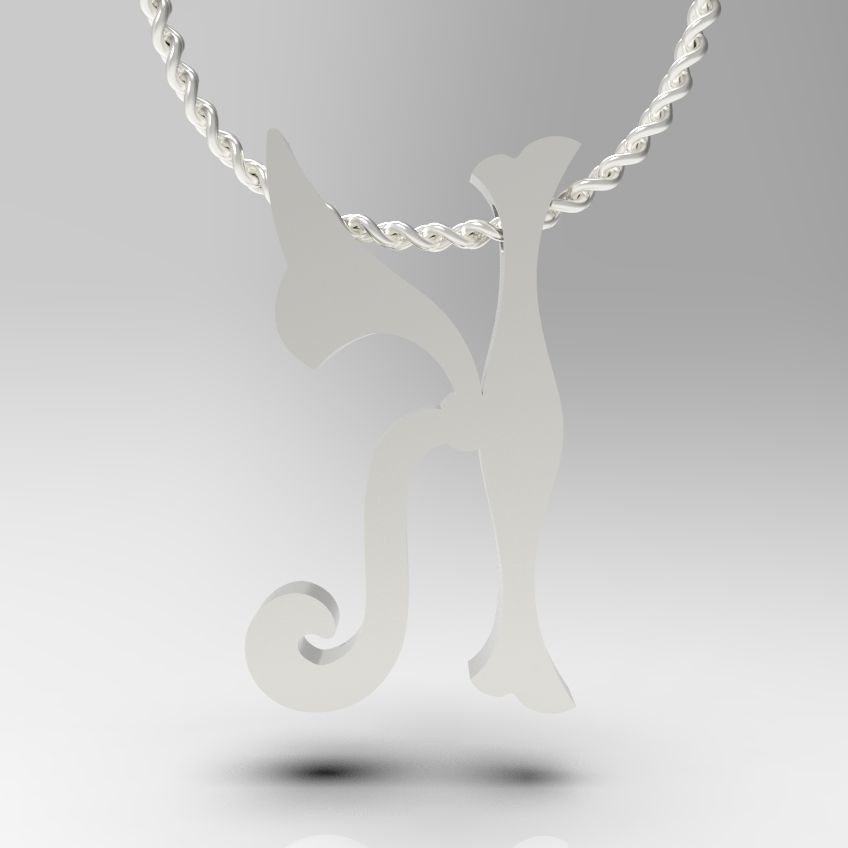 Alphabet Latin K 3D print model_23