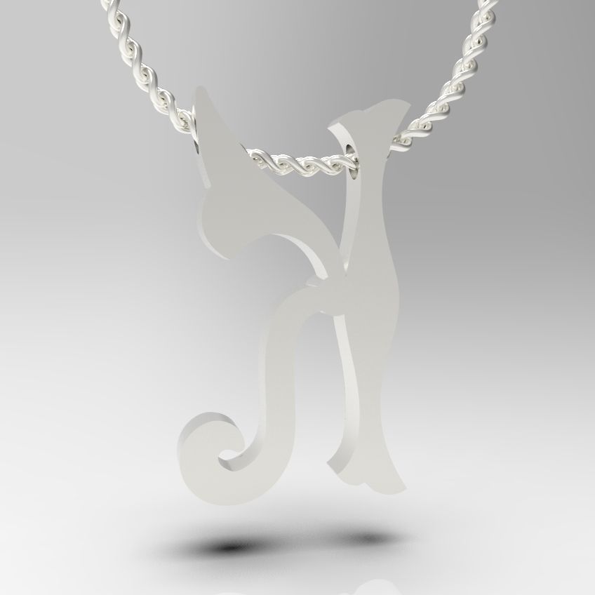 Alphabet Latin K 3D print model_22