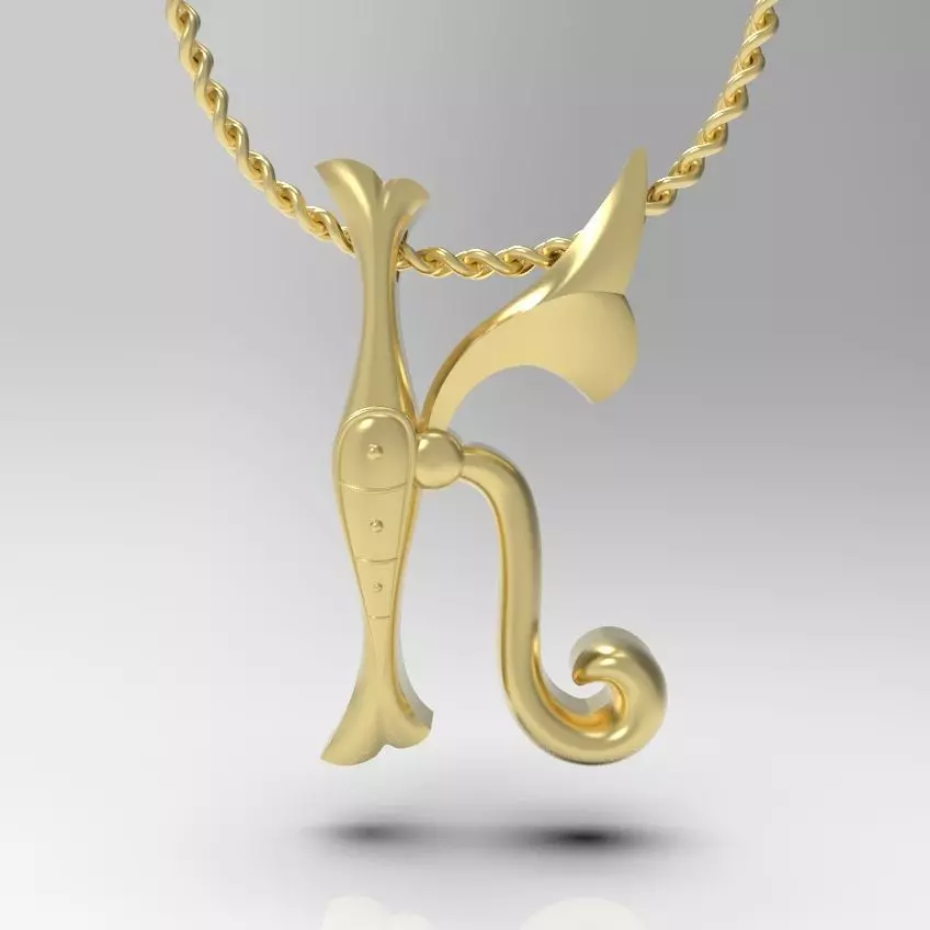 Alphabet Latin K 3D print model_0