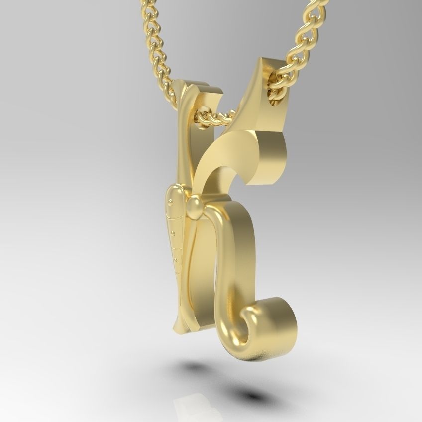 Alphabet Latin K 3D print model_11