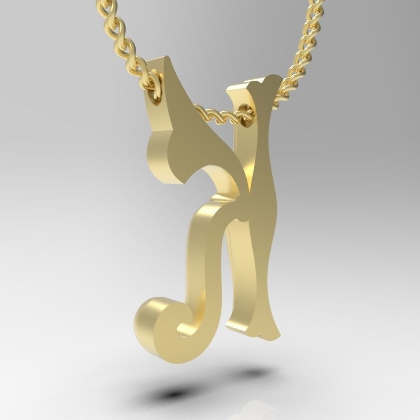 Alphabet Latin K 3D print model_5