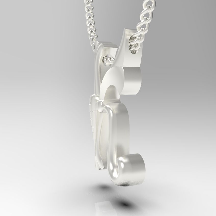 Alphabet Latin K 3D print model_27