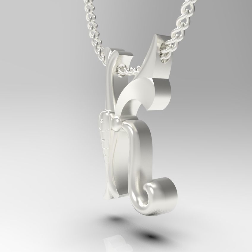 Alphabet Latin K 3D print model_26