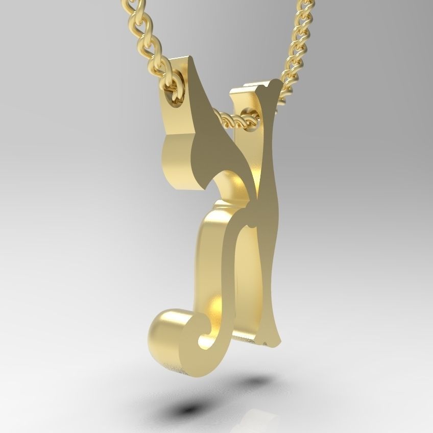 Alphabet Latin K 3D print model_4