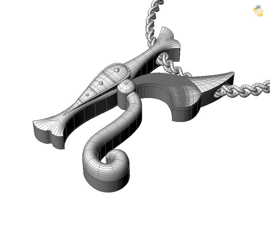 Alphabet Latin K 3D print model_3