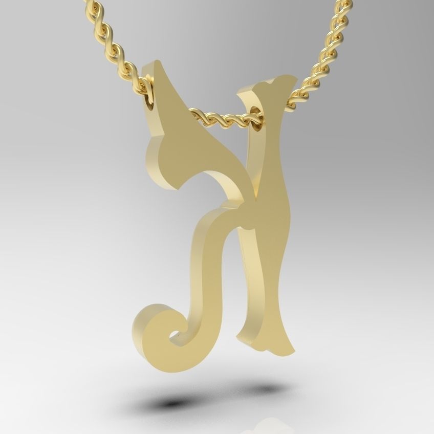 Alphabet Latin K 3D print model_6