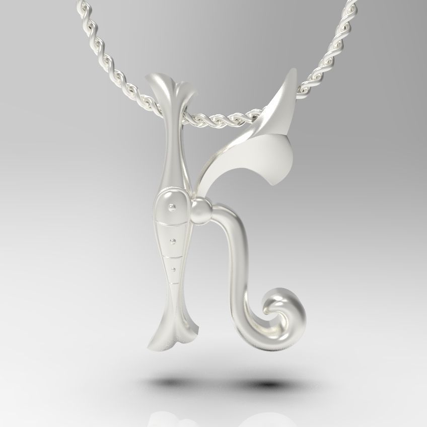 Alphabet Latin K 3D print model_17