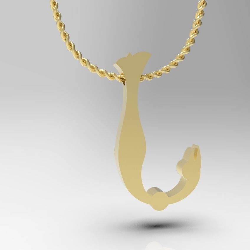 Alphabet Latin J 3D print model_7