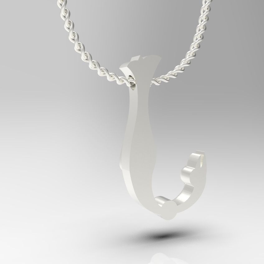 Alphabet Latin J 3D print model_21