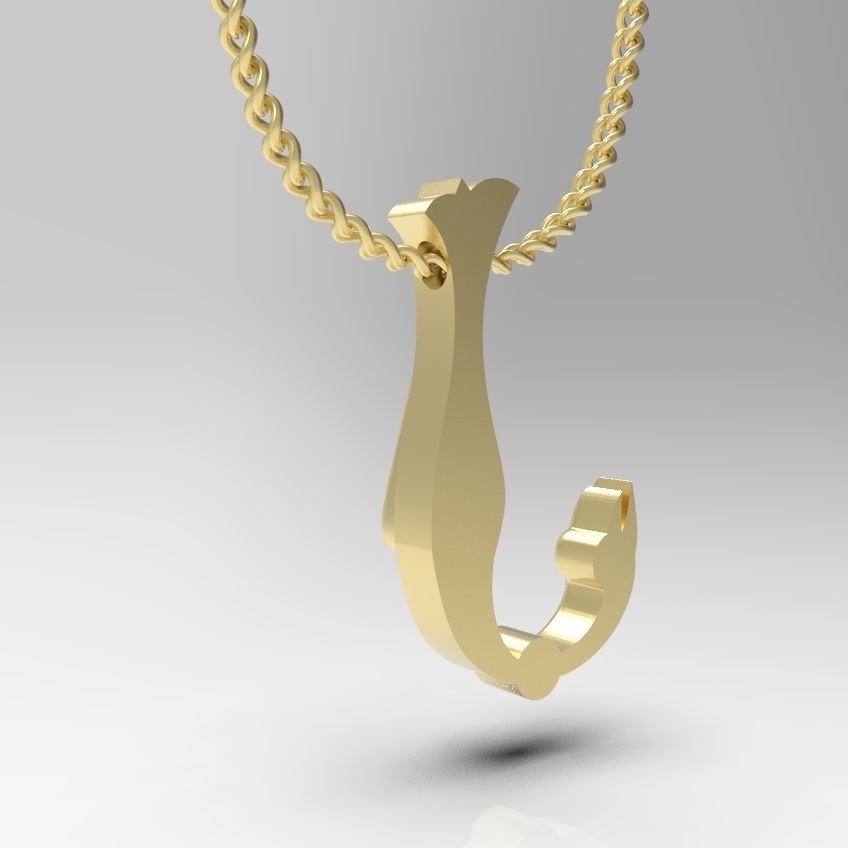 Alphabet Latin J 3D print model_5