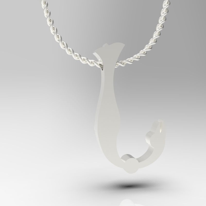 Alphabet Latin J 3D print model_22