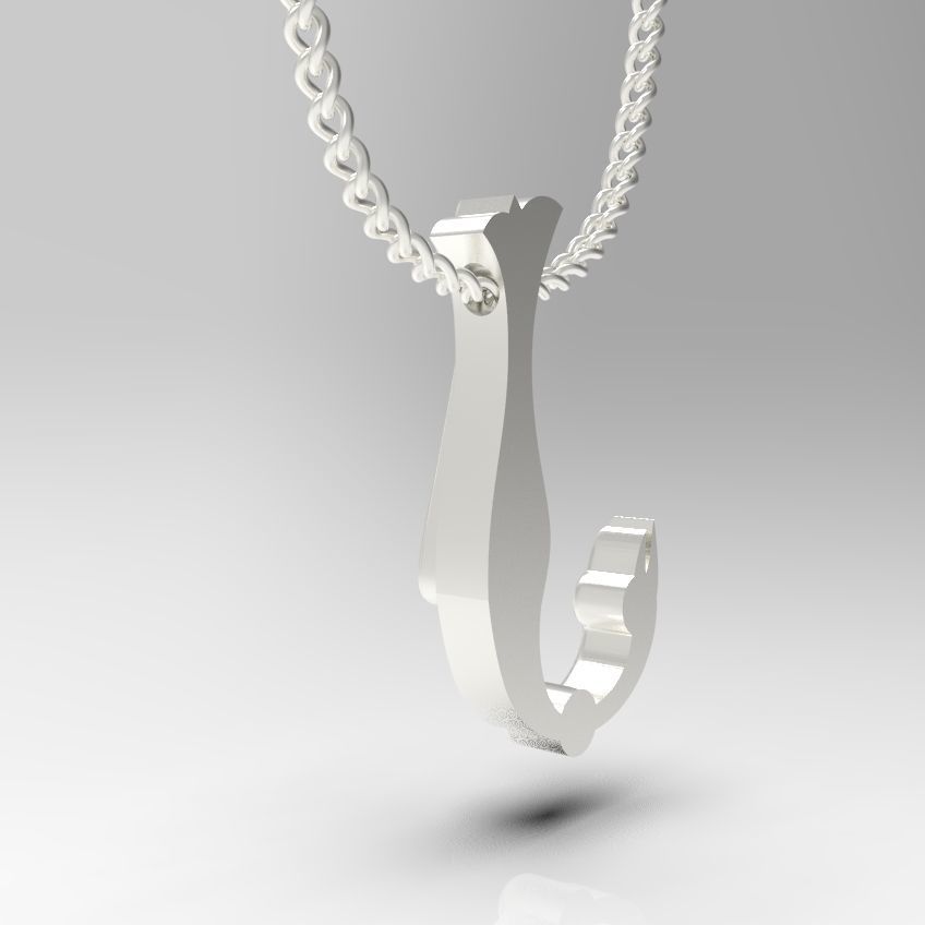 Alphabet Latin J 3D print model_19