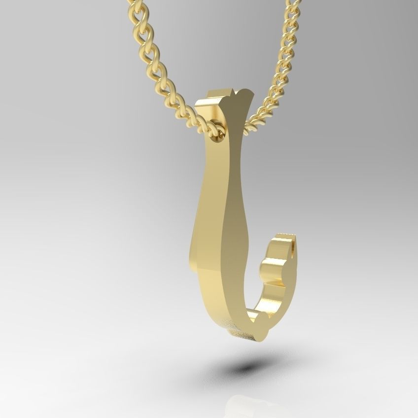 Alphabet Latin J 3D print model_4