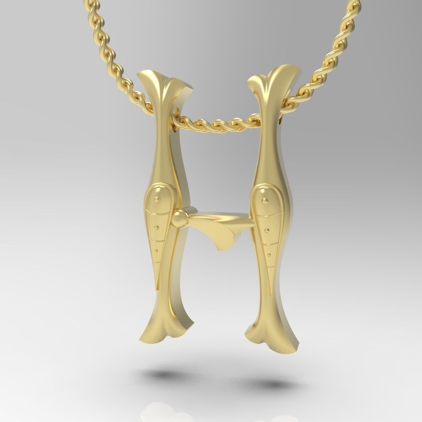 Alphabet Latin H 3D print model_1