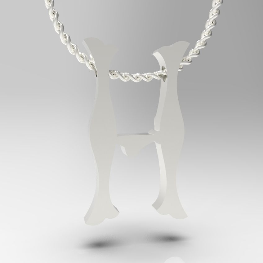 Alphabet Latin H 3D print model_22