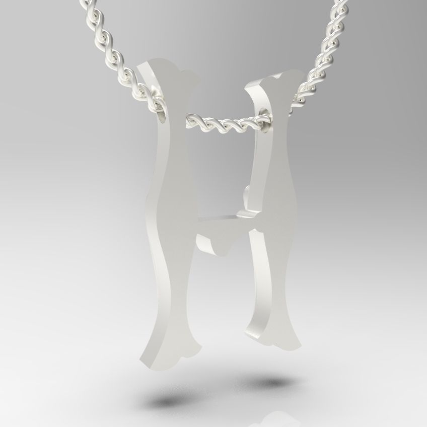 Alphabet Latin H 3D print model_21