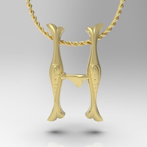 Alphabet Latin H 3D print model